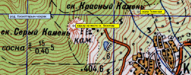 Карта окрестностей села Краснокаменка