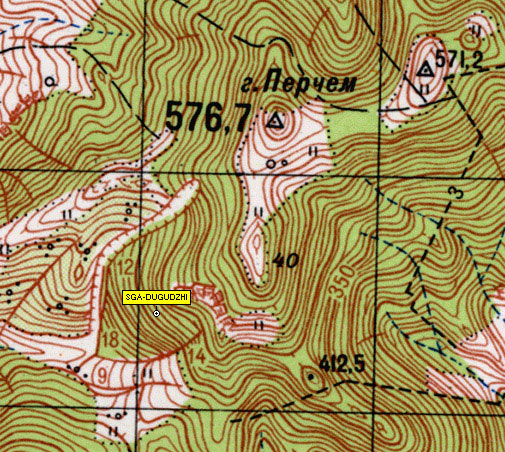 Карта участка у горы Перчемак