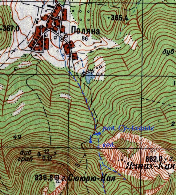 Карта окрестностей села Поляна