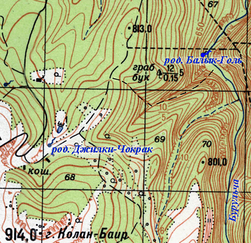Фрагмент карты среднего течения Бурульчи