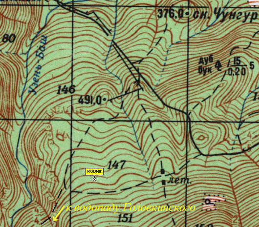 Фрагмент карта северо-восточного склона Бабугана