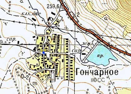 Карта села Гончарное