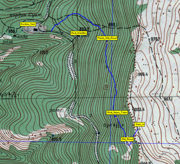 Фрагмент карты северо-западного склона Чатырдага