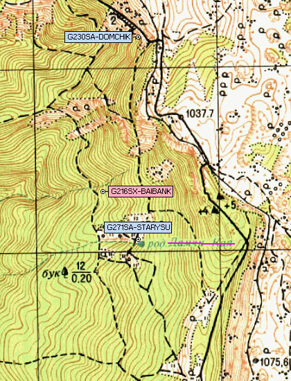 Фрагмент карты западного склона Чатырдага