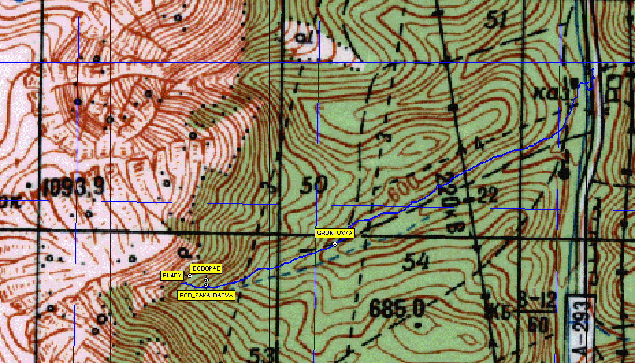 Фрагмент карты восточного склоне Чатырдага