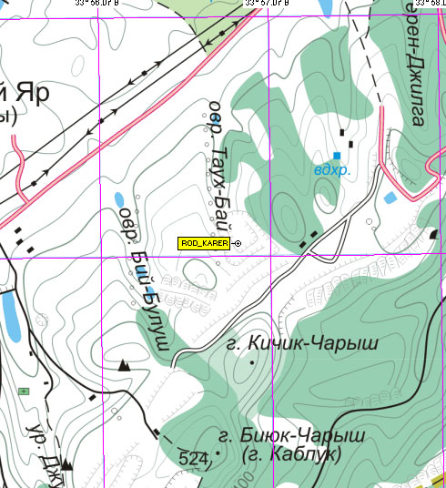 Фрагмент карты района района между Глуким Яром и Скалистым
