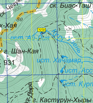 Карта района Шан-Каи, верховьев Куру-Узеня