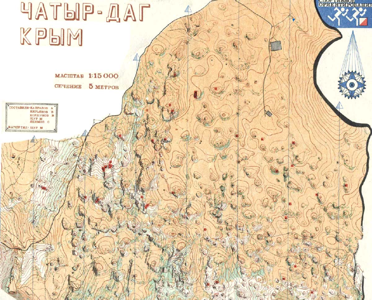Карта центральной части нижнего плато Чатырдага